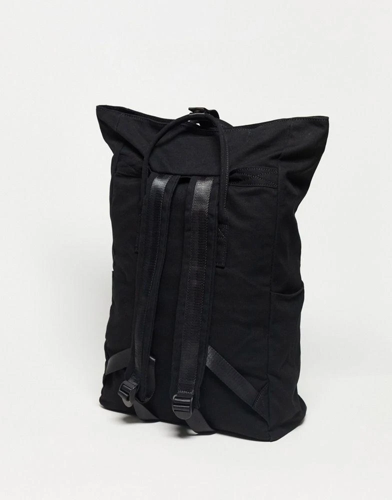 商品ASOS|ASOS DESIGN canvas backpack with laptop compartment in black,价格¥143,第2张图片详细描述