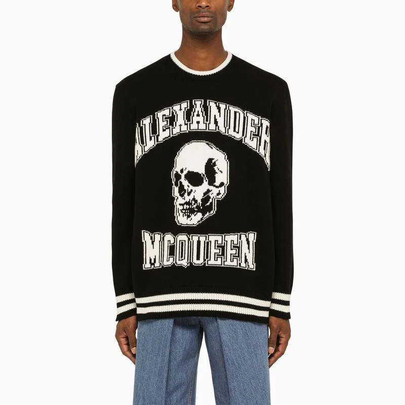 商品Alexander McQueen|Alexander McQueen Black/white Varsity pullover,价格¥4309,第1张图片