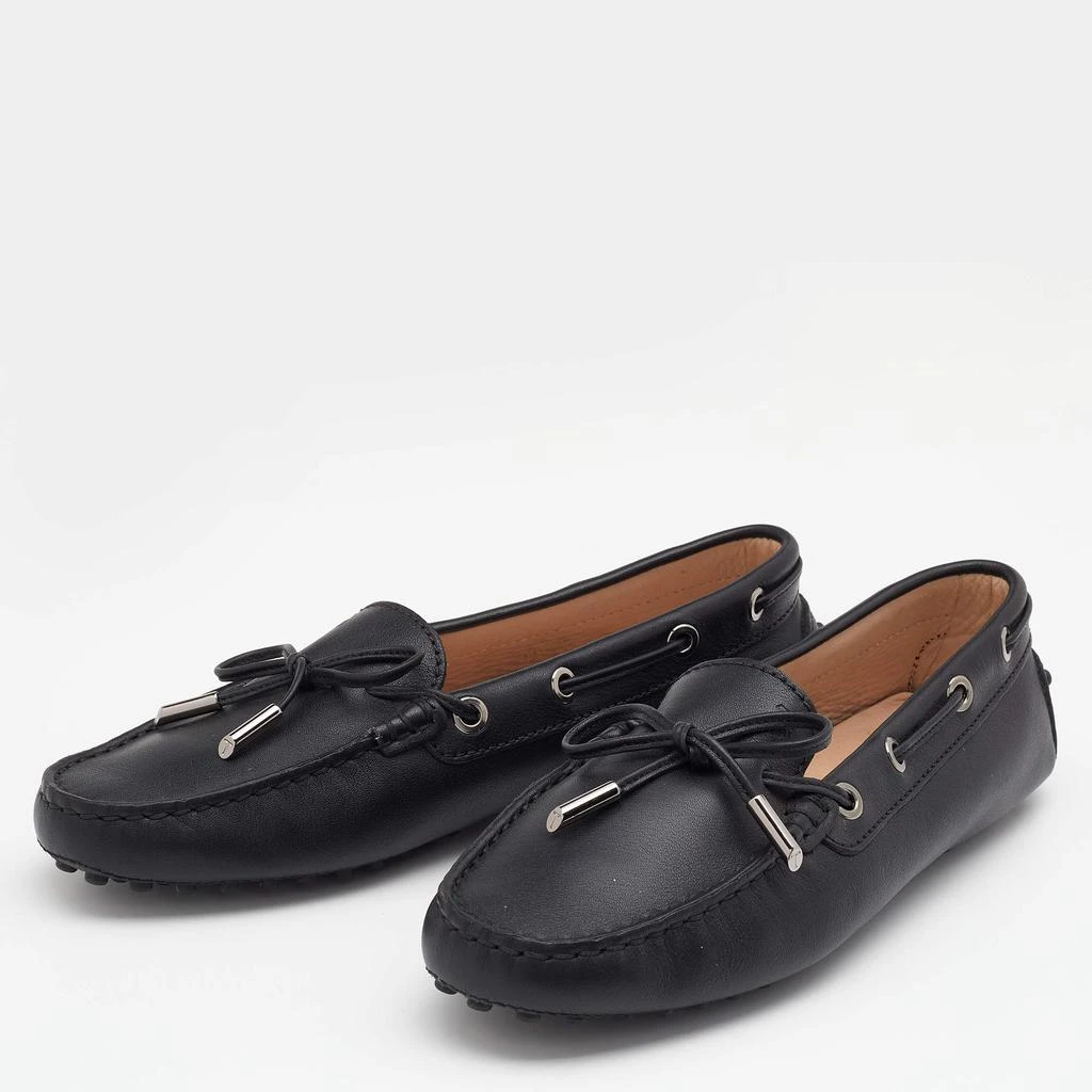 商品[二手商品] Tod's|Tod's Black Leather Bow Slip On Loafers Size 36,价格¥1176,第2张图片详细描述