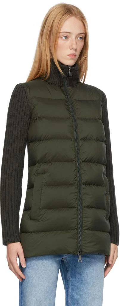 商品Moncler|Green Down Knit Cardigan Jacket,价格¥10005,第2张图片详细描述
