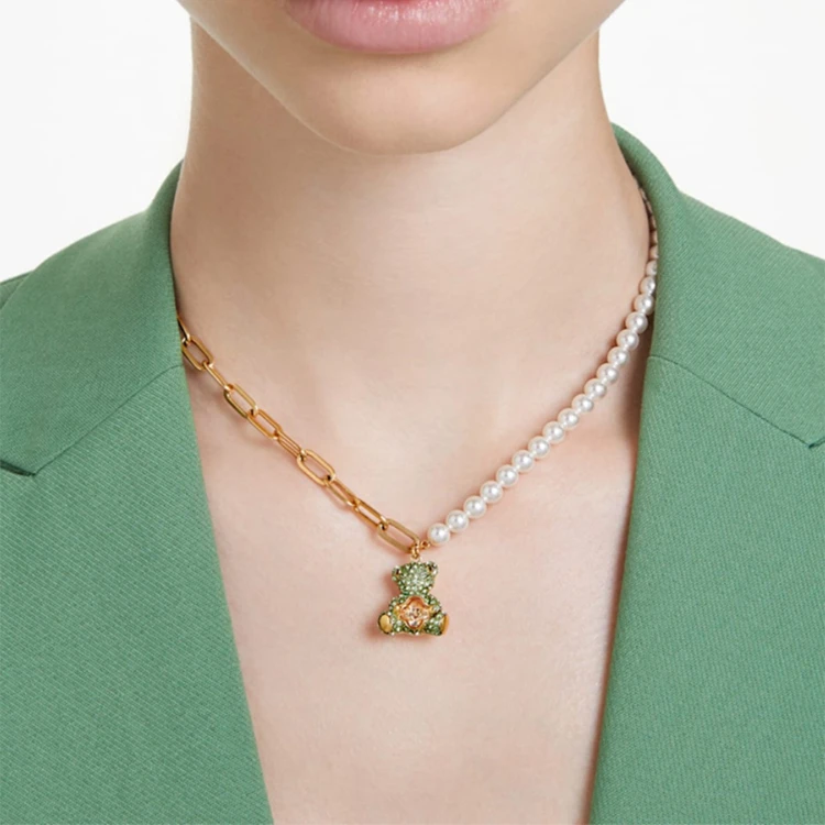 商品[国内直发] Swarovski|施华洛世奇 Teddy 小熊吊坠装饰 仿水晶 项链 女款 绿色,价格¥1055,第8张图片详细描述