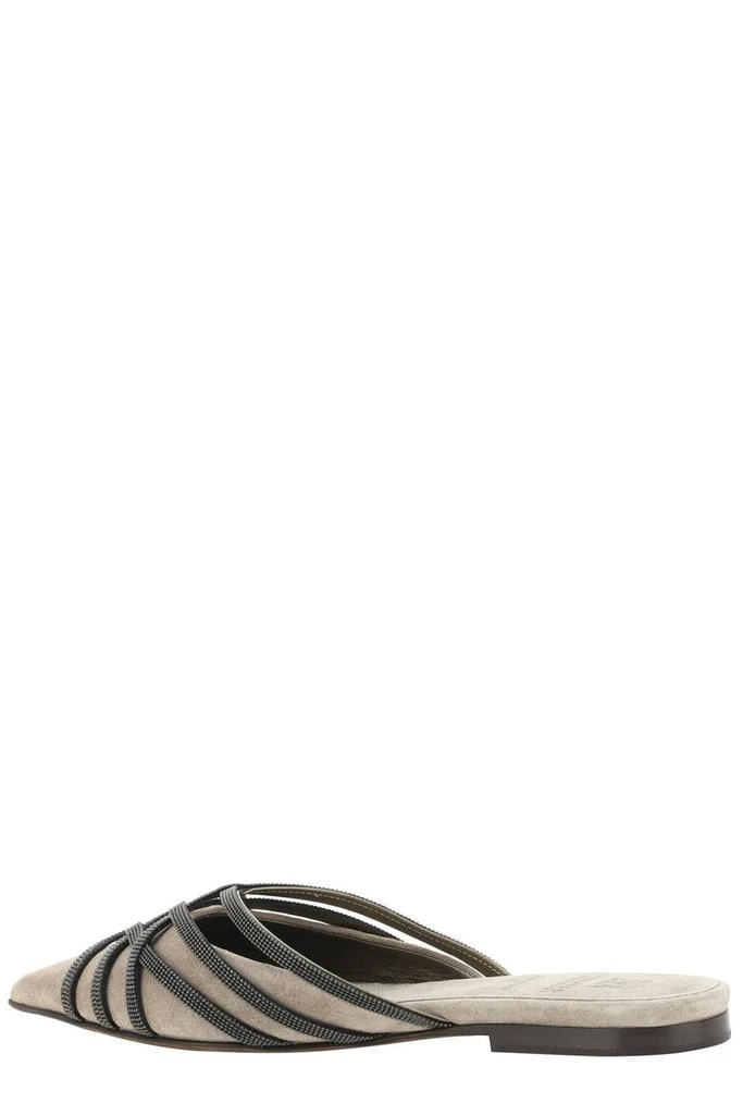 商品Brunello Cucinelli|Brunello Cucinelli Embellished Pointed Toe Mules,价格¥5349,第3张图片详细描述