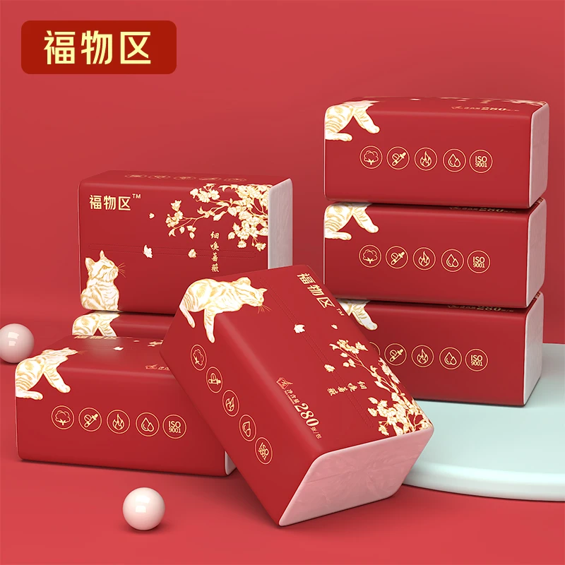 福物区抽纸 超韧4层280张 24包软抽 纸巾(真S码) 整箱销售 湿水不易破 母婴可用 商品