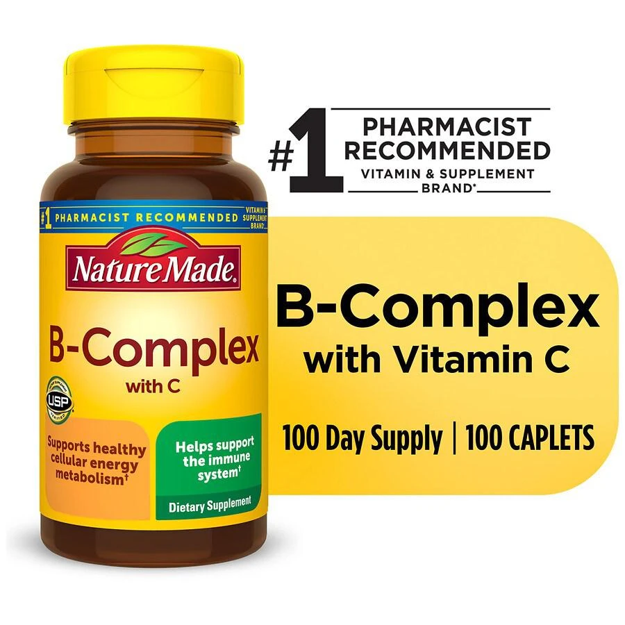 商品Nature Made|B Complex With Vitamin C Caplets,价格¥100,第2张图片详细描述