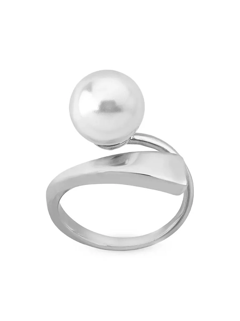 商品Majorica|Clave Al Sol Rhodium-Plate & Faux Pearl Ring,价格¥616,第1张图片