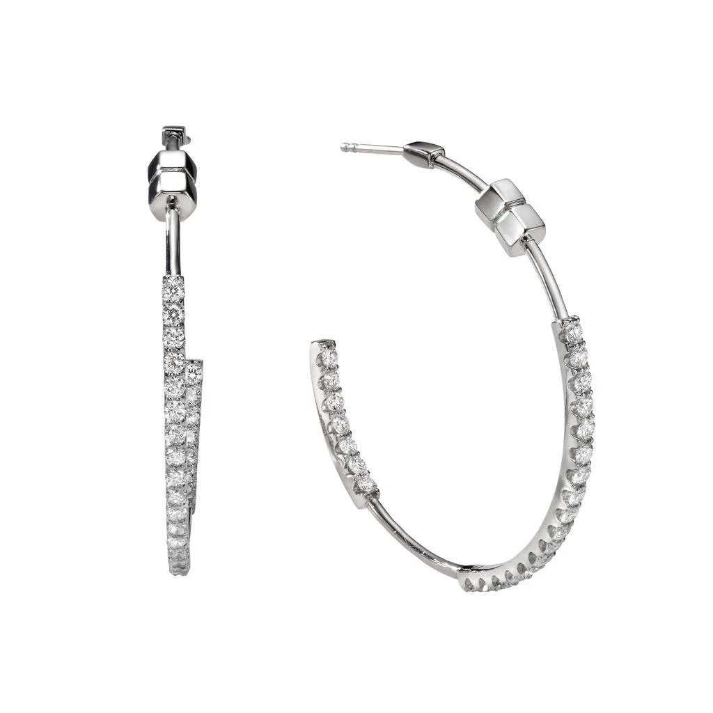 商品AME|Âme Totem 18K White Gold, Lab-Grown Diamond 1.92ct. tw. Large Hoop Earrings,价格¥25132,第1张图片