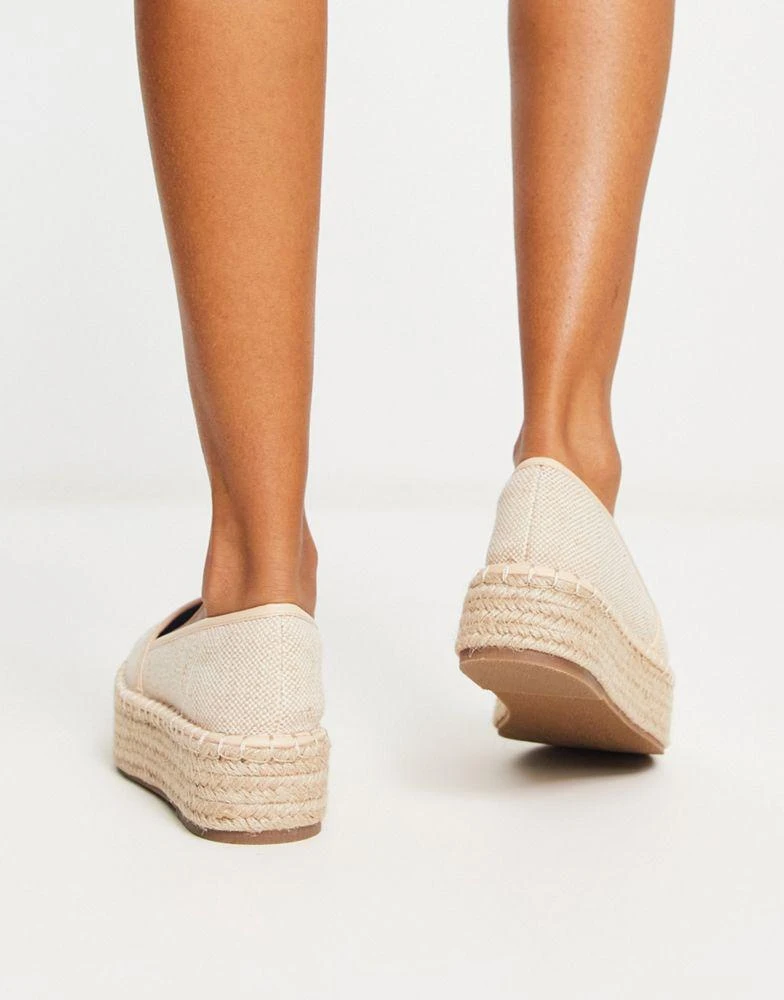 商品ASOS|ASOS DESIGN Journal flatform espadrilles in cream,价格¥153,第2张图片详细描述