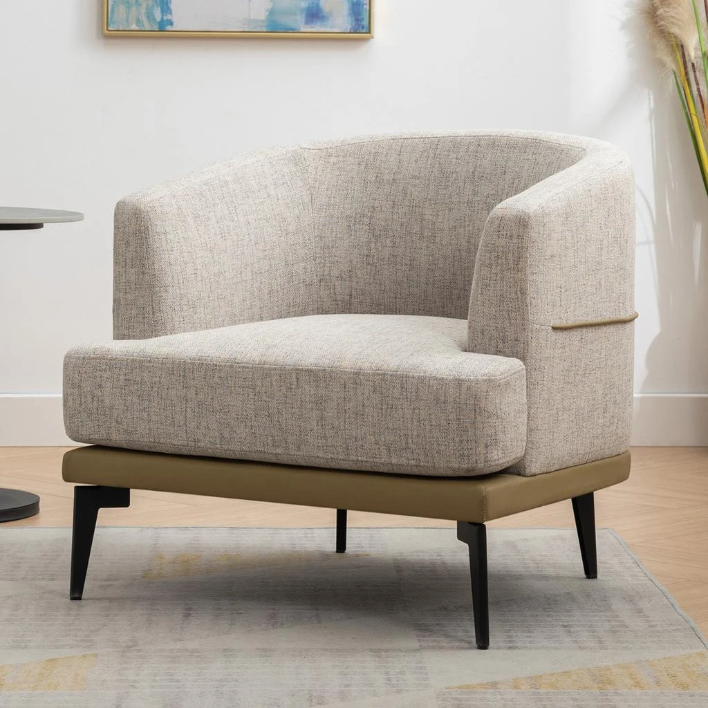 商品Streamdale Furniture|Streamdale Modern Twotone Barrel Fabric Chair,价格¥2265,第1张图片