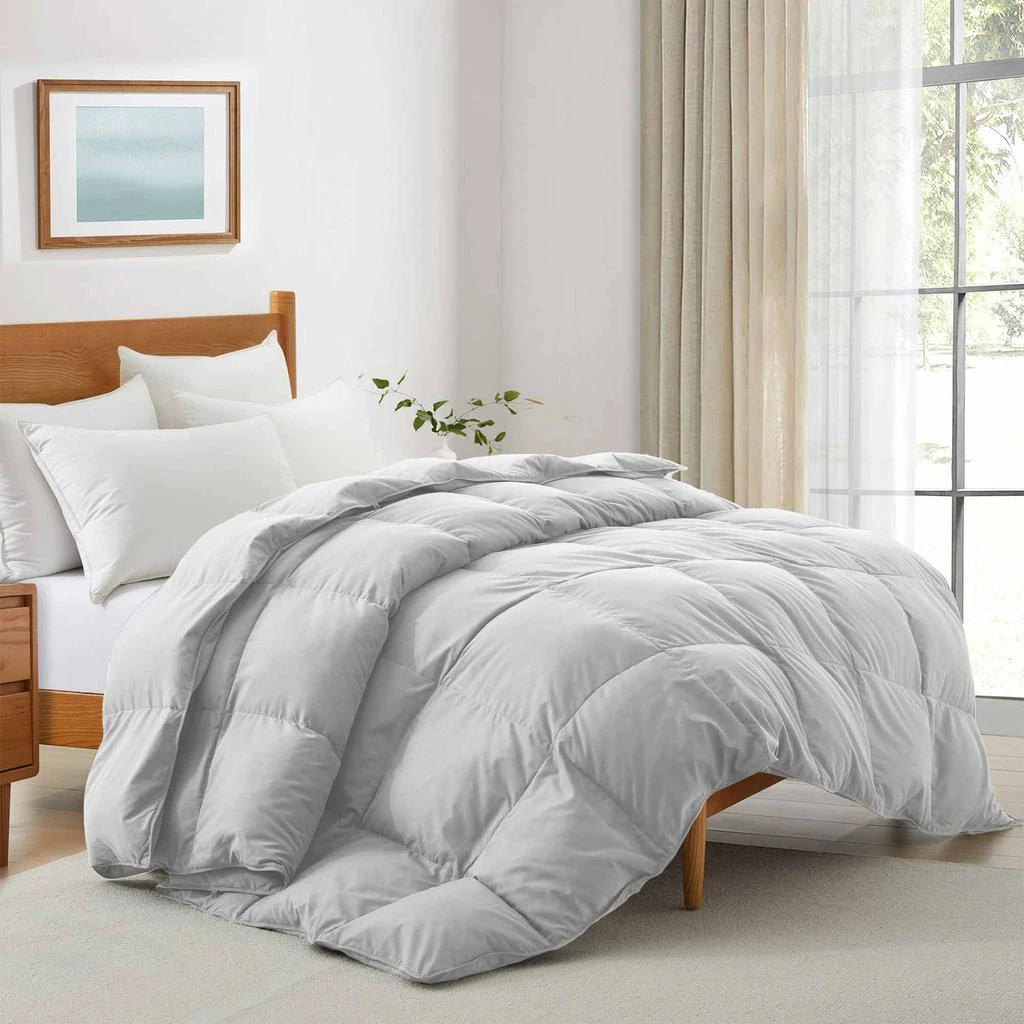 商品Puredown|Ultra Soft Fabric All Season Premium Feather Fiber and Microfiber Comforter with 360TC Light Grey,价格¥571,第1张图片