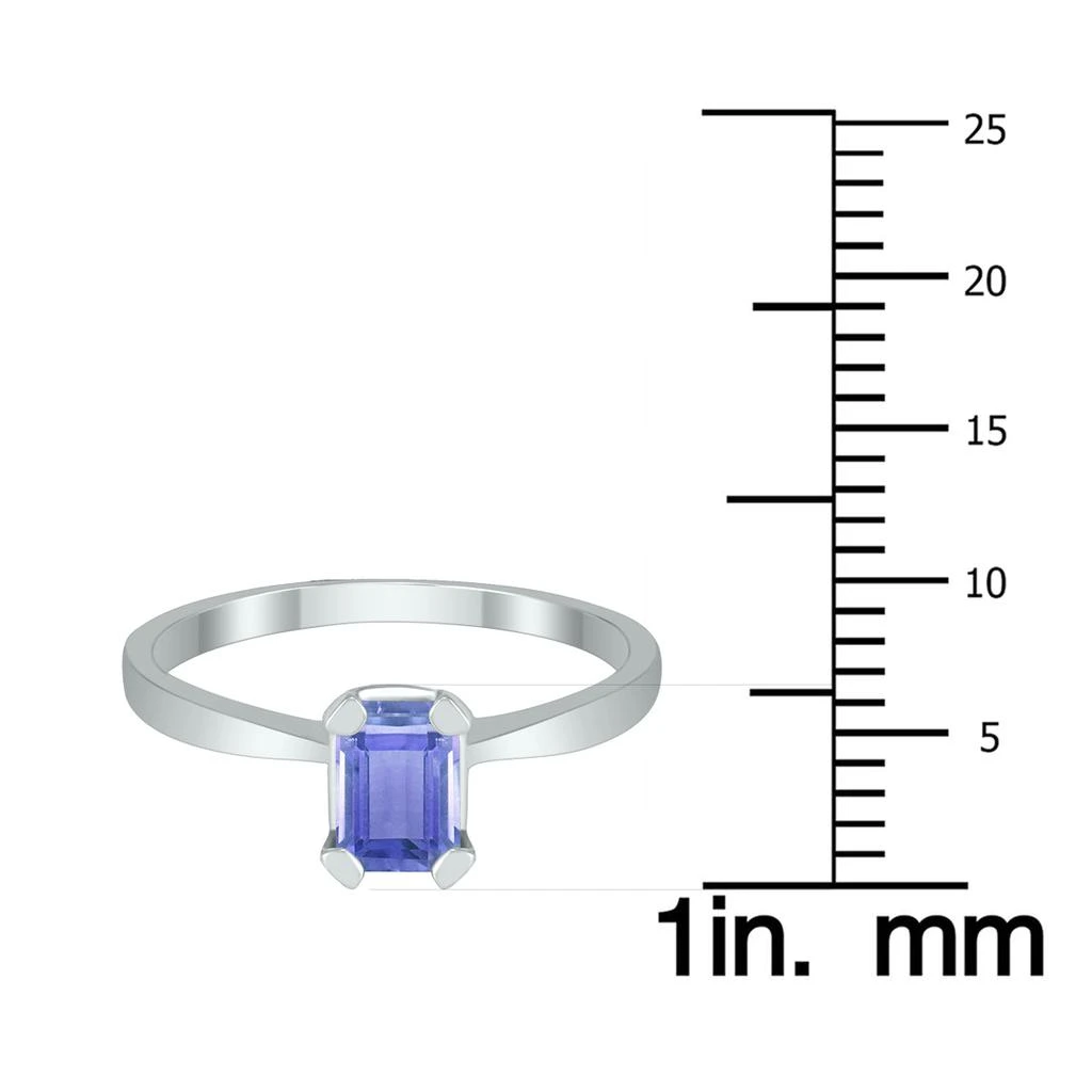 商品SSELECTS|Emerald Shaped 6X4Mm Tanzanite Solitaire Ring In 10K White Gold,价格¥1929,第3张图片详细描述