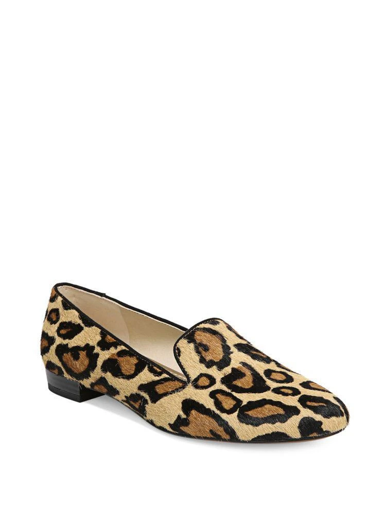 商品Sam Edelman|Jordy Leopard Print Calf Hair Smoking Slippers,价格¥982,第1张图片