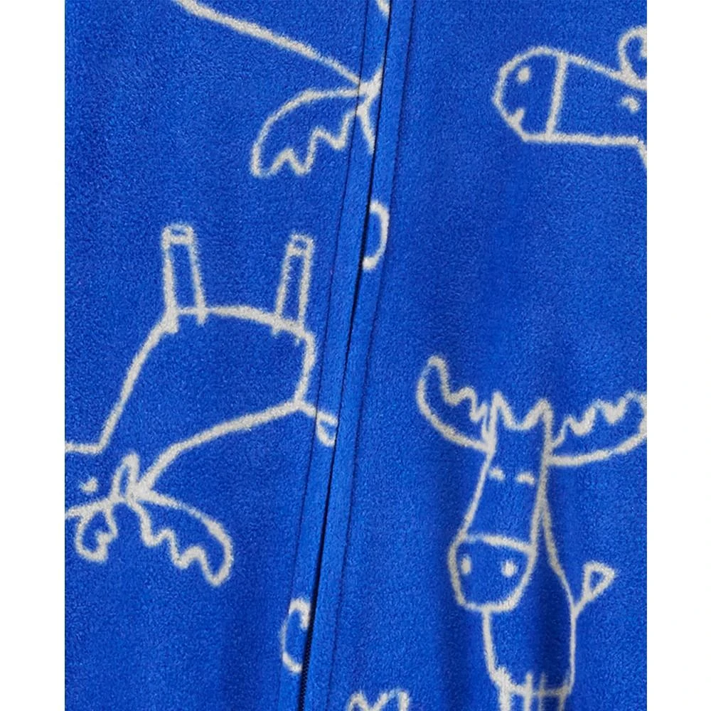 商品Carter's|Toddler One-Piece Moose-Print Fleece Footed Pajamas,价格¥81,第2张图片详细描述