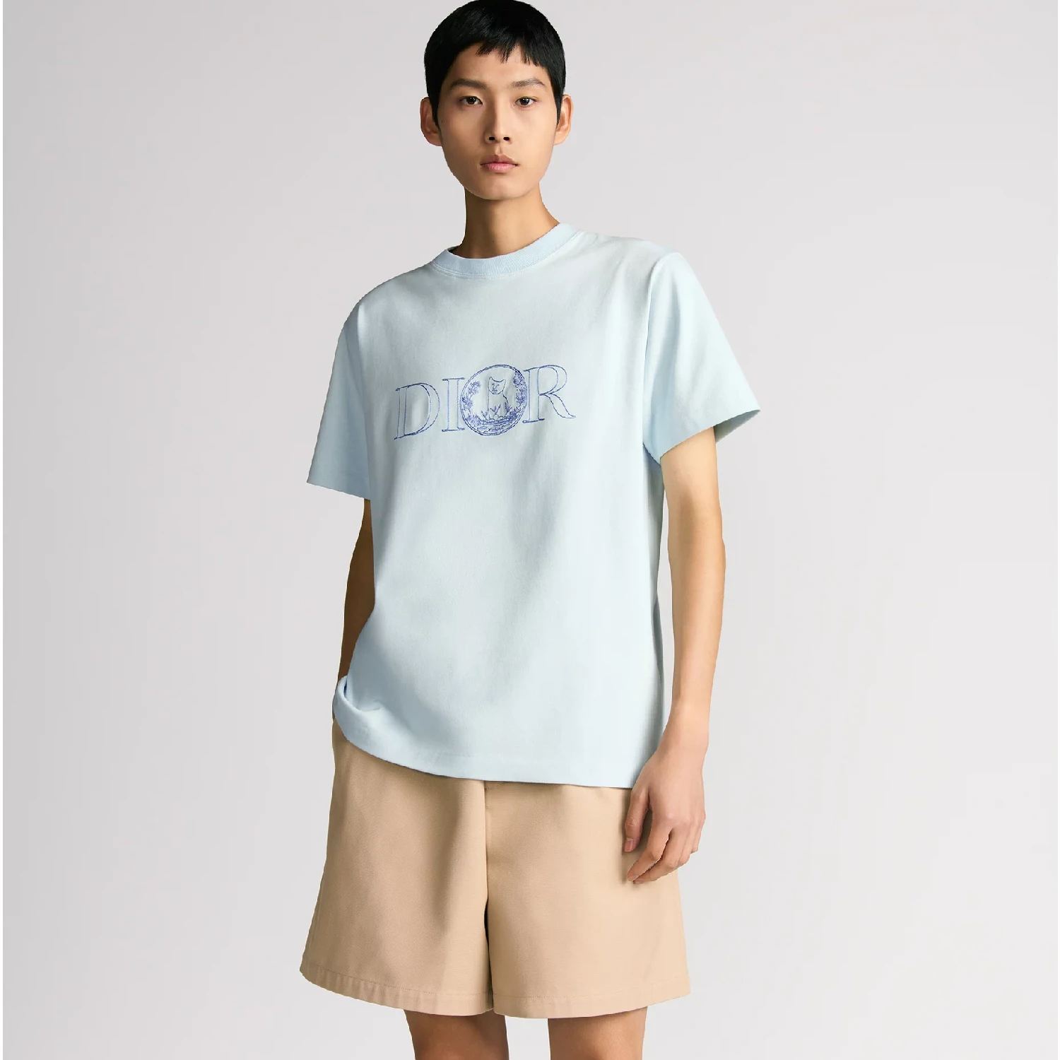 【预售】 迪奥 25春夏 男士 短袖T恤 DIOR AND HYLTON NEL 宽松版型 T 恤 583J696C0554_C585  商品