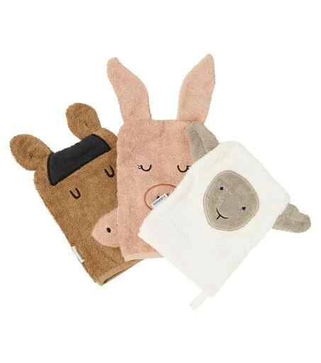 商品Liewood|Baby Sylvester Farm set of 3 cotton washcloths,价格¥219,第4张图片详细描述