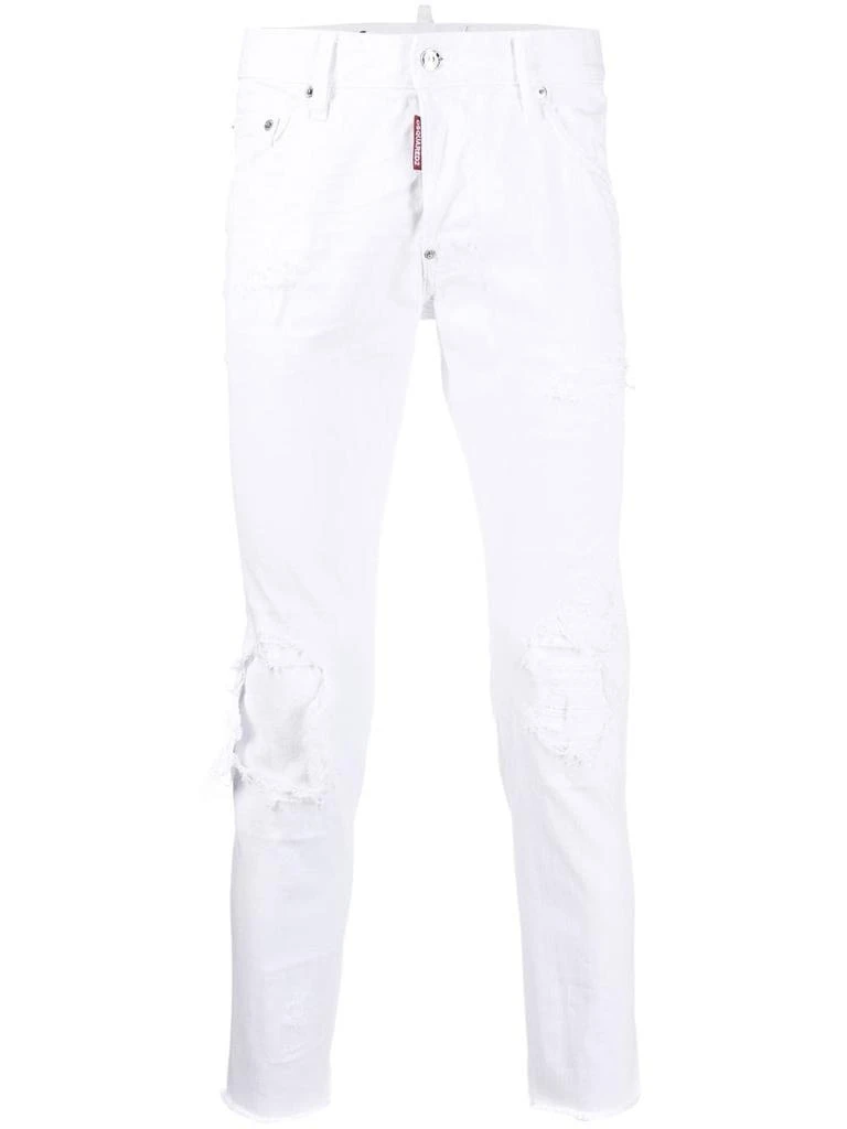 商品DSQUARED2|DSQUARED2 White Bull Skater Skinny Jeans,价格¥3156,第1张图片