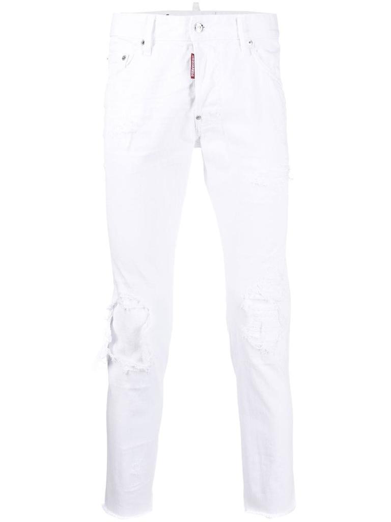 商品DSQUARED2|DSQUARED2 White Bull Skater Skinny Jeans,价格¥4425,第1张图片