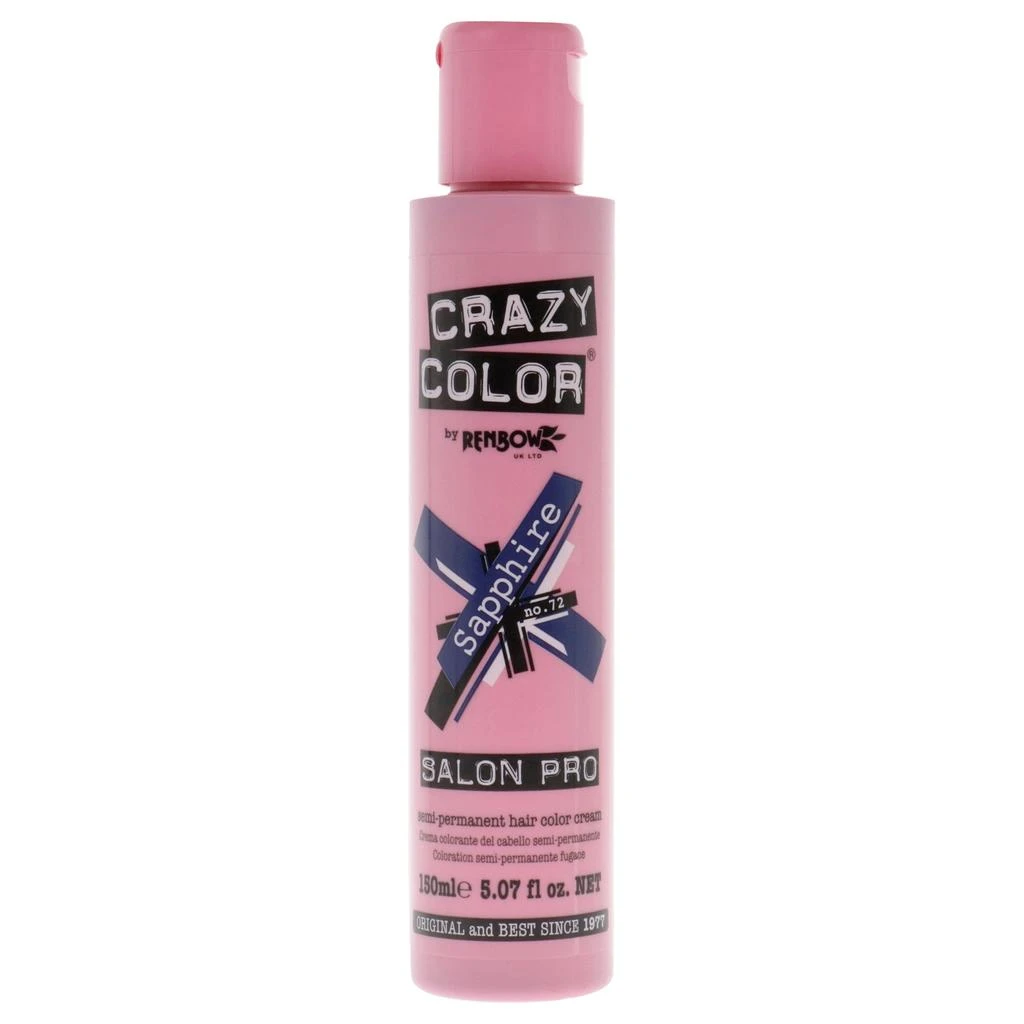 商品Crazy Color|Crazy Color Salon Pro Semi Permanent Hair Color - 72 Sapphire by Crazy Color for Women - 5.07 oz Hair Color,价格¥131,第1张图片