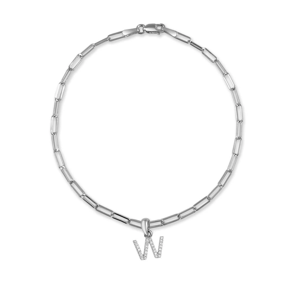 14k White Gold & Diamond Initial Link Bracelet 商品