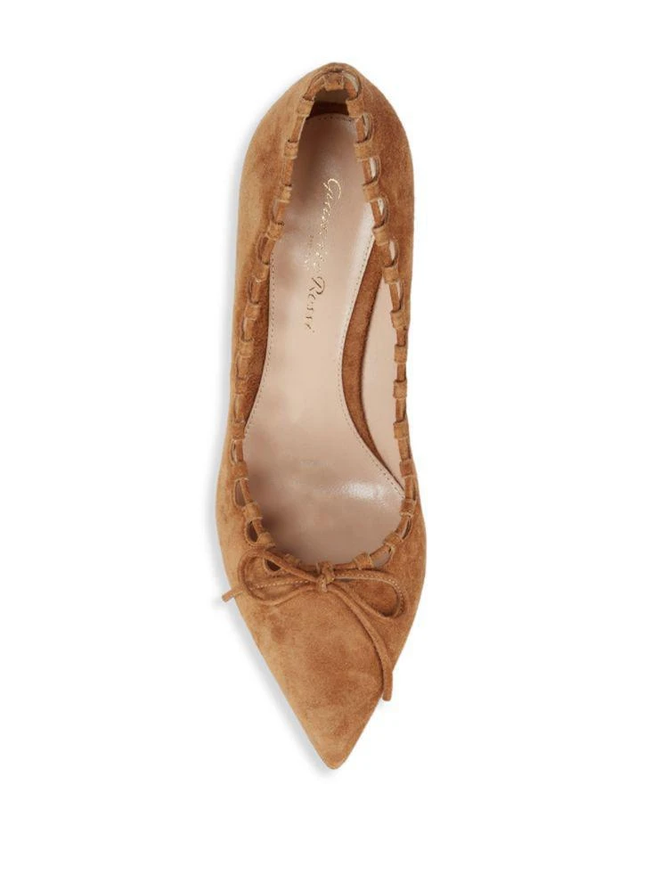 商品Gianvito Rossi|Gianvito Rossi Bow Front Suede Heels,价格¥2128,第4张图片详细描述