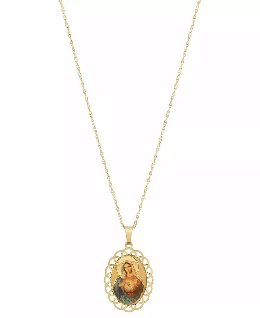 商品Macy's|Virgin Mary Picture Filigree Frame 18" Pendant Necklace in 10k Gold,价格¥1255,第1张图片