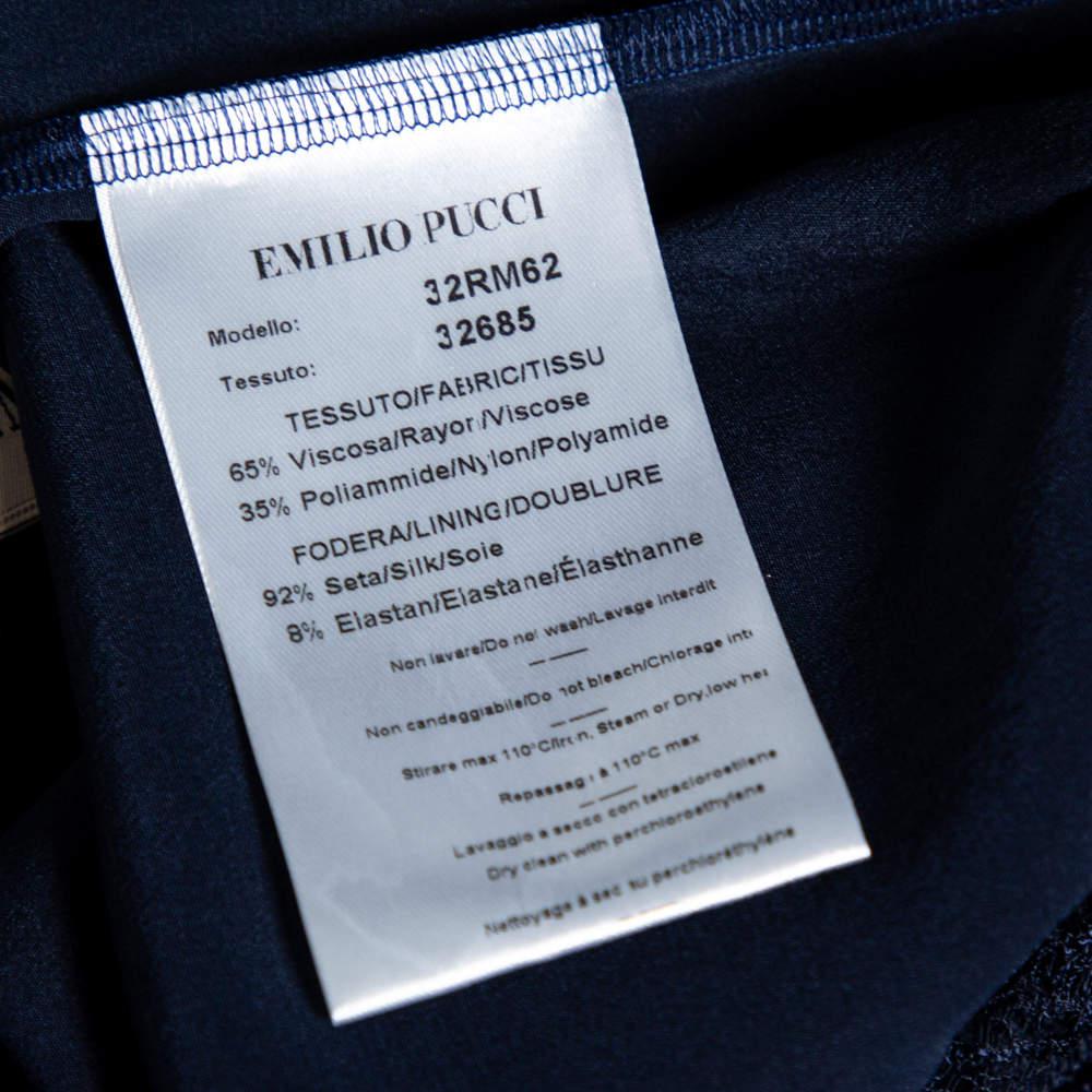 Emilio Pucci Navy Blue Lace Blouse M商品第6张图片规格展示