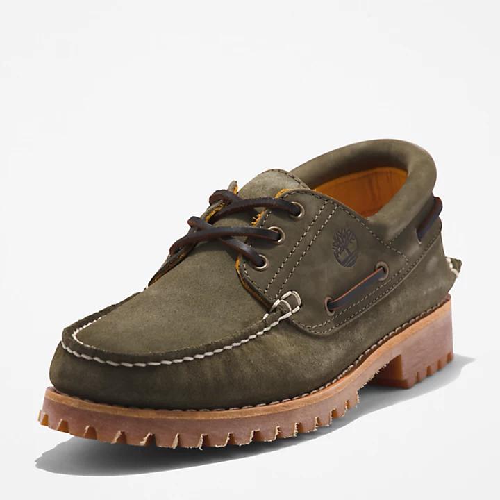 Timberland® 3-Eye Lug Handsewn Boat Shoe for Men in Dark Green商品第8张图片规格展示