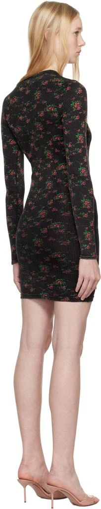 商品Alexander Wang|Black Floral-Print Ribbed Cotton Minidress,价格¥269,第3张图片详细描述