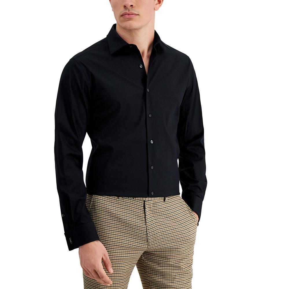 Men's Slim Fit 2-Way Stretch Stain Resistant French Cuff Dress Shirt, Created for Macy's商品第1张图片规格展示