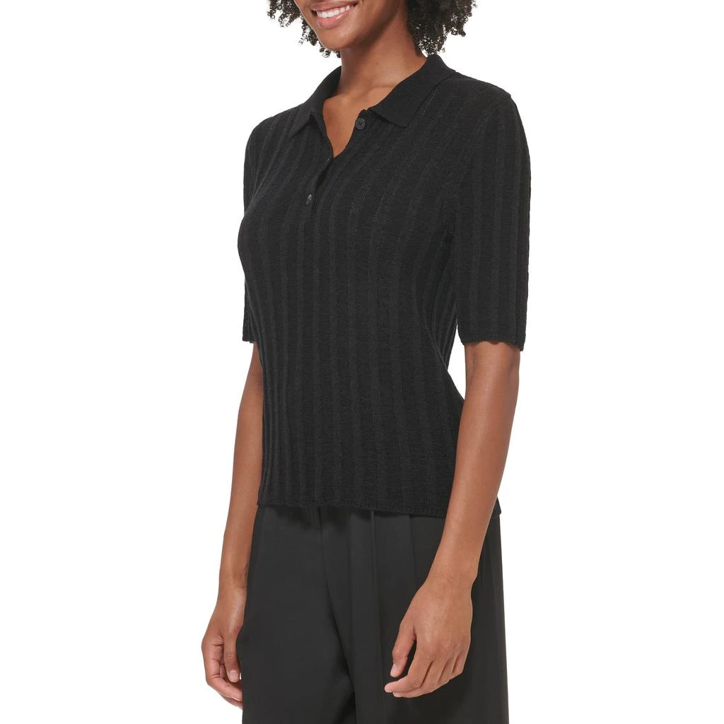 商品Calvin Klein|Short Sleeve Text Polo Sweater,价格¥387,第3张图片详细描述