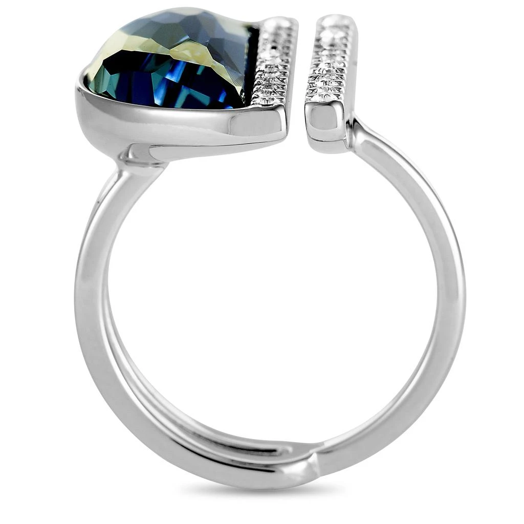 商品Swarovski|Swarovski Glow Rhodium-Plated White and Blue Crystal Semicircle Ring,价格¥591,第2张图片详细描述
