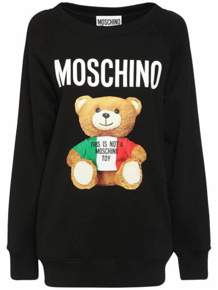 MOSCHINO 莫斯奇诺 女小熊印花黑色卫衣 A1710527-1555商品第1张图片规格展示