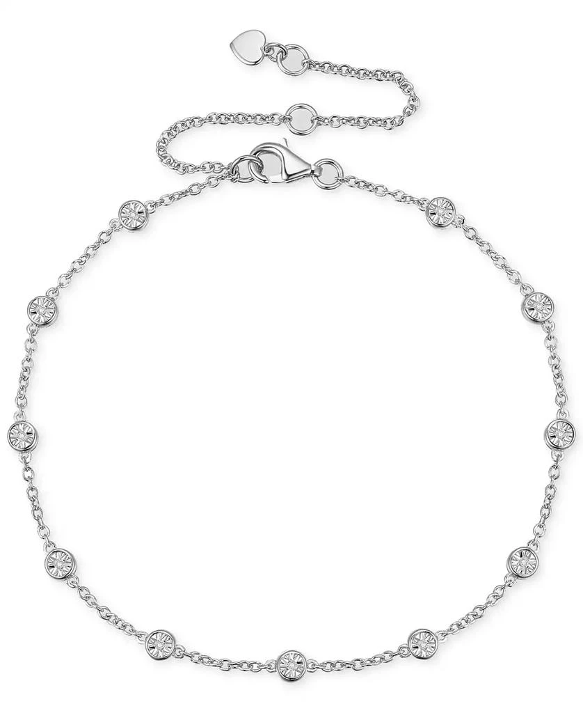 3-Pc. Set Diamond Station Collar Necklace, Bracelet & Linear Drop Earrings (1/5 ct. t.w.) in Sterling Silver 商品