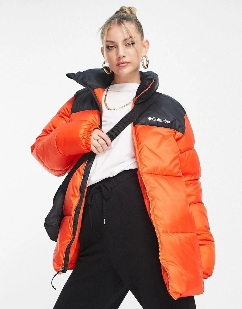 商品Columbia|Columbia Puffect puffer jacket in black and red Exclusive at ASOS,价格¥749,第1张图片