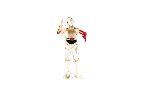 商品Swarovski|SWAROVSKI 中性透明色水晶迪士尼星球大战 C-3P0 带红臂雕像 5290214,价格¥951,第1张图片