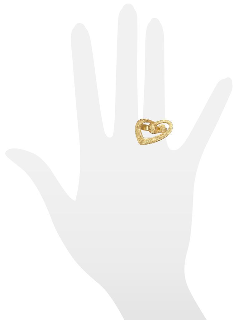 商品Stefano Patriarchi 帕特雅克|金银色刻纹镂空心形戒指,价格¥1631,第6张图片详细描述