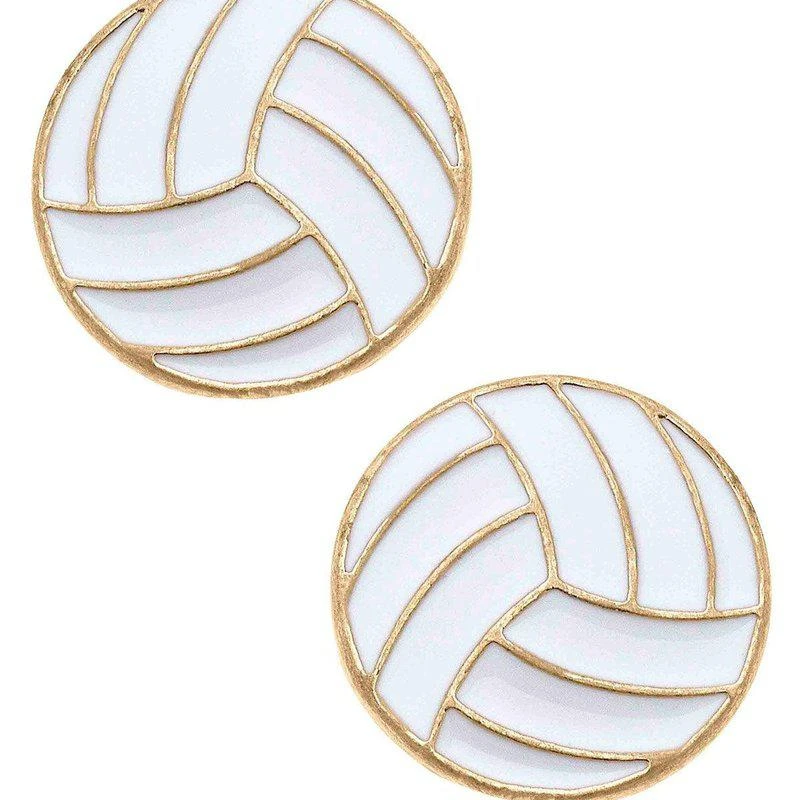 商品Canvas Style|Volleyball Enamel Stud Earrings,价格¥184,第1张图片