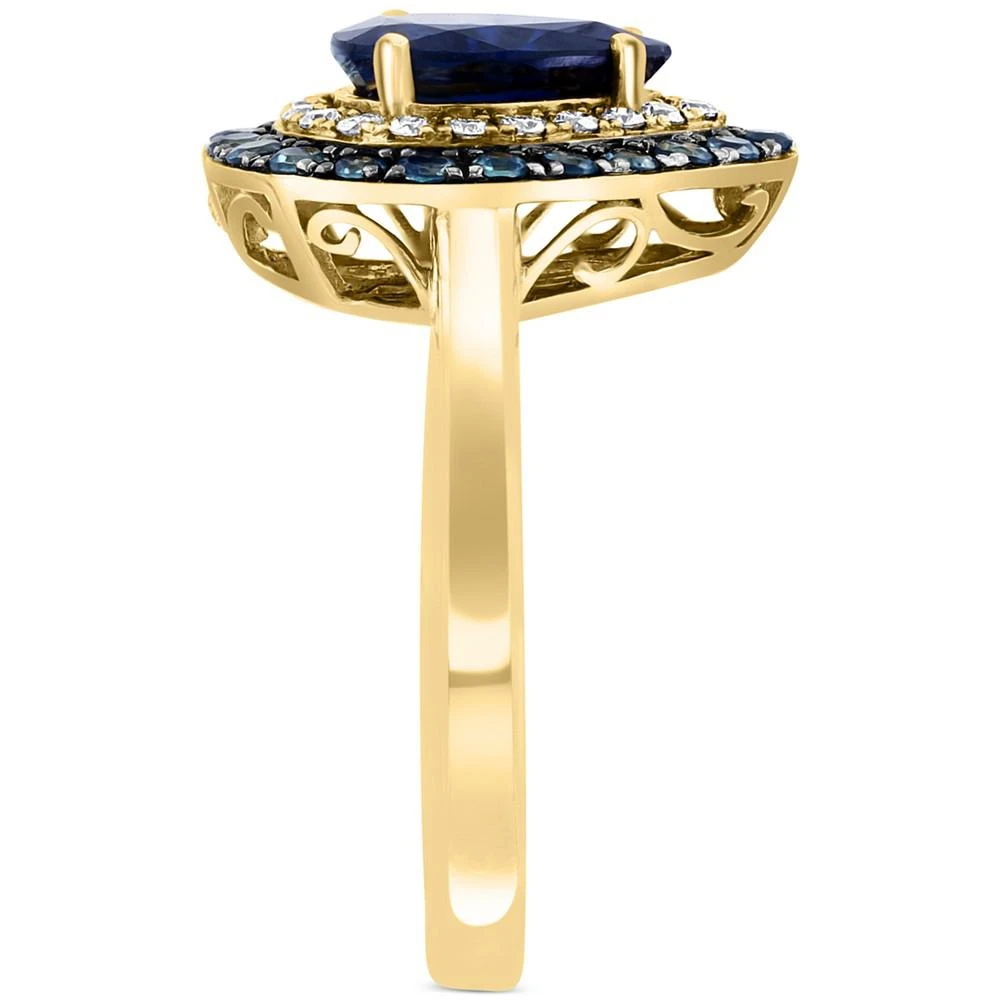 商品Effy|EFFY® Multi-Gemstone (2-1/10 ct. t.w.) & Diamond (1/5 ct. t.w.) Teardrop Ring in 14k Gold,价格¥36744,第4张图片详细描述