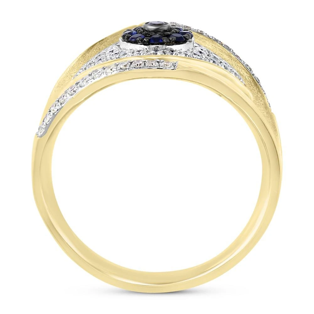 商品Effy|EFFY® Sapphire (1/10 ct. t.w.) & Black & White Diamond (1/3 ct. t.w.) Evil Eye Ring in 14k Gold,价格¥10026,第3张图片详细描述