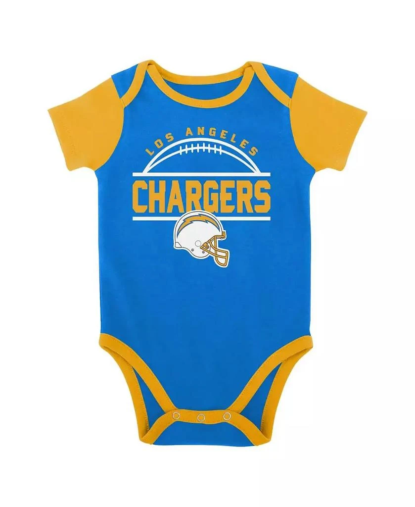 商品Outerstuff|Baby Boys and Girls Powder Blue, Gold Los Angeles Chargers Home Field Advantage Three-Piece Bodysuit, Bib and Booties Set,价格¥240,第2张图片详细描述