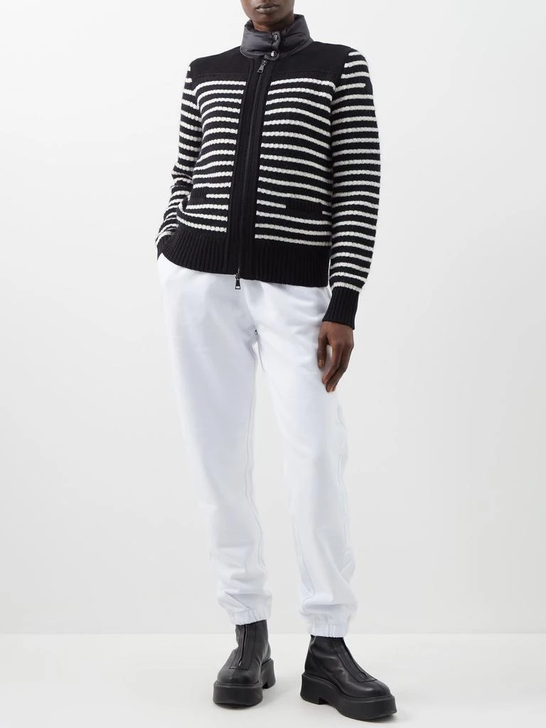 商品Moncler|High-neck striped down-back knitted cardigan,价格¥3718,第2张图片详细描述