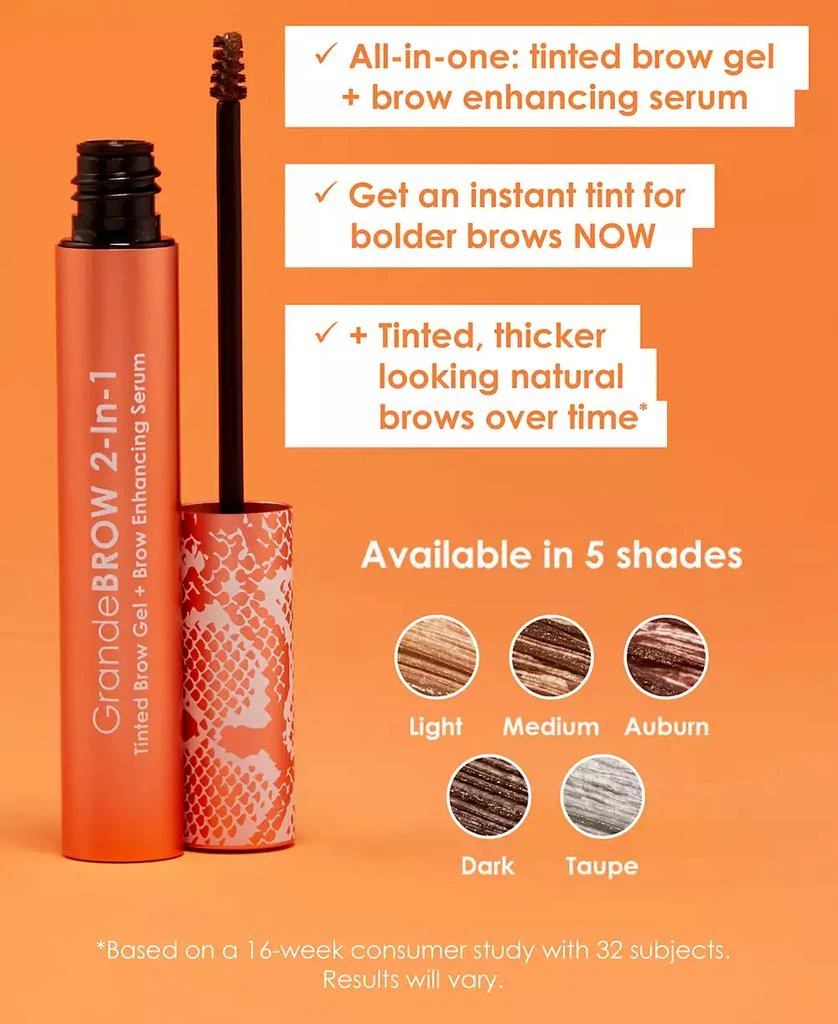 商品Grande Cosmetics|Travel-Size GrandeBROW 2-In-1 Tinted Brow Gel + Brow Enhancing Serum, 0.02 oz.,价格¥180,第2张图片详细描述