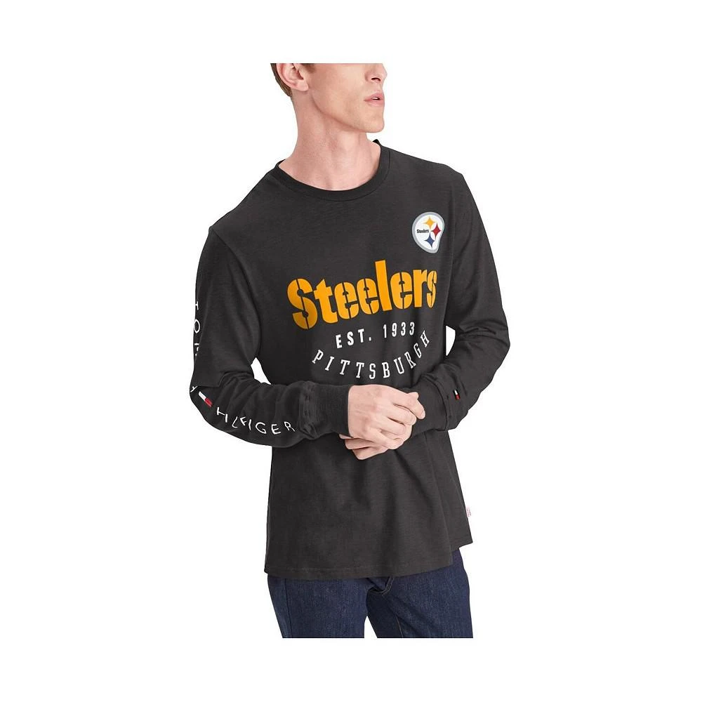 商品Tommy Hilfiger|Men's Black Pittsburgh Steelers Peter Long Sleeve T-shirt,价格¥490,第4张图片详细描述