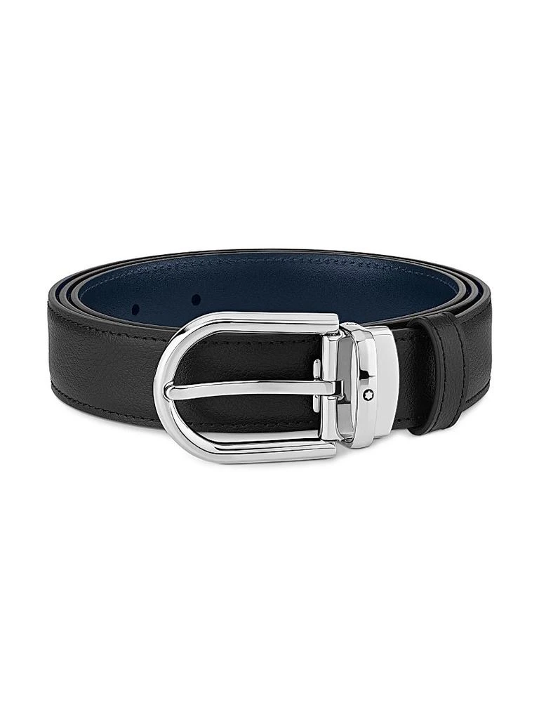 商品MontBlanc|Horseshoe Buckle Cut-to-Size Reversible Leather Belt,价格¥2622,第5张图片详细描述