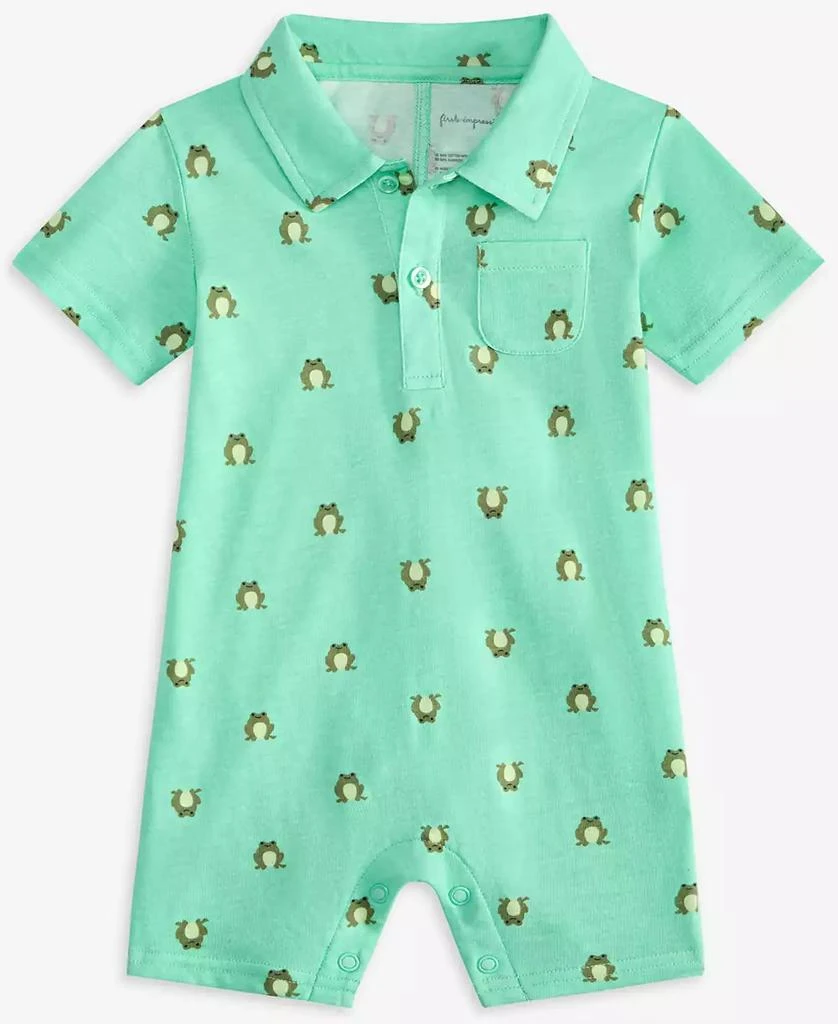 商品First Impressions|Baby Boys Jump Frog-Print Sunsuit, Created for Macy's,价格¥113,第1张图片