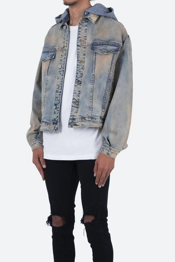 商品MNML|Detachable Hood Trucker Jacket - Blue,价格¥362,第3张图片详细描述