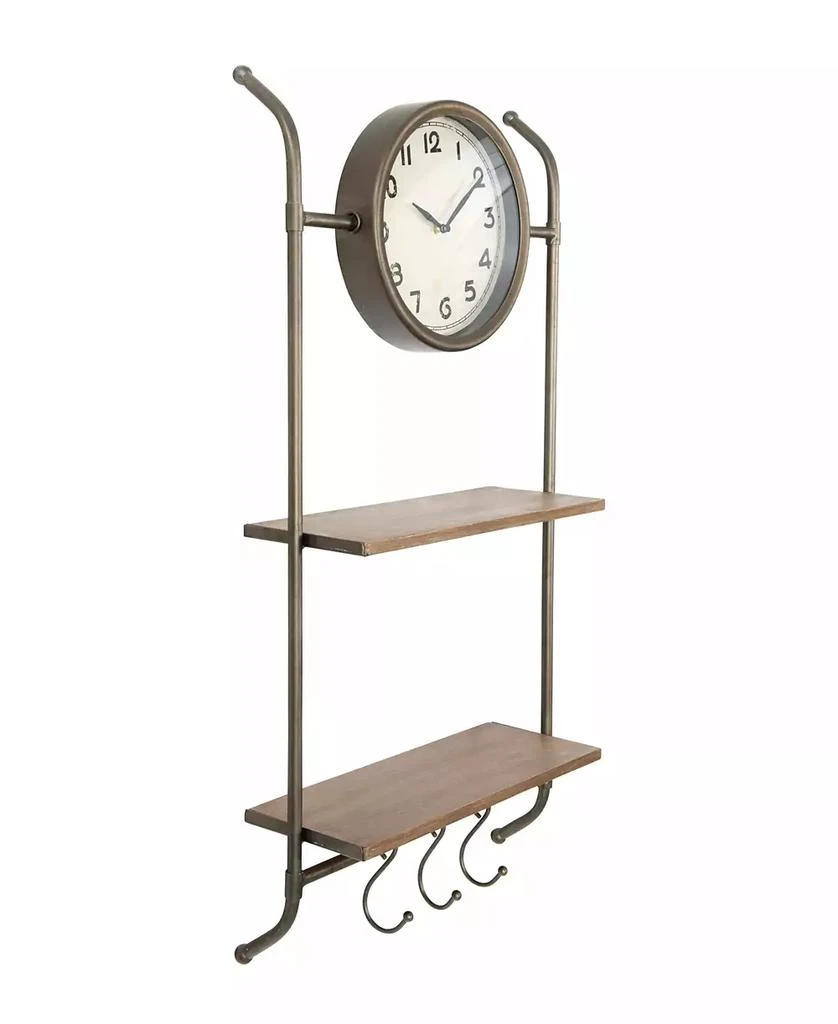 商品Storied Home|Wall Clock with Shelves and Hooks,价格¥654,第2张图片详细描述