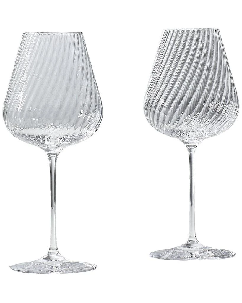 商品Wedgwood|Set of 2 Vera Wang Swirl White Wine Glasses,价格¥352,第1张图片