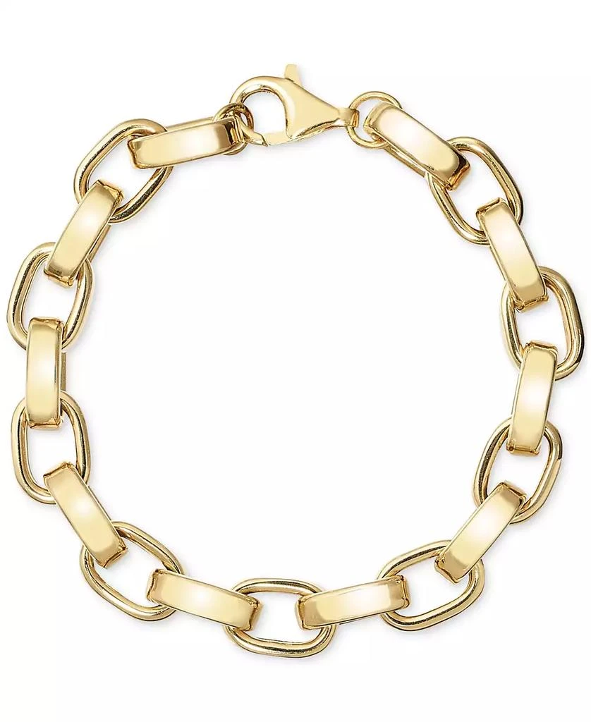 Polished Rolo Link Bracelet in 14k Gold Over Sterling Silver Made in Italy 商品
