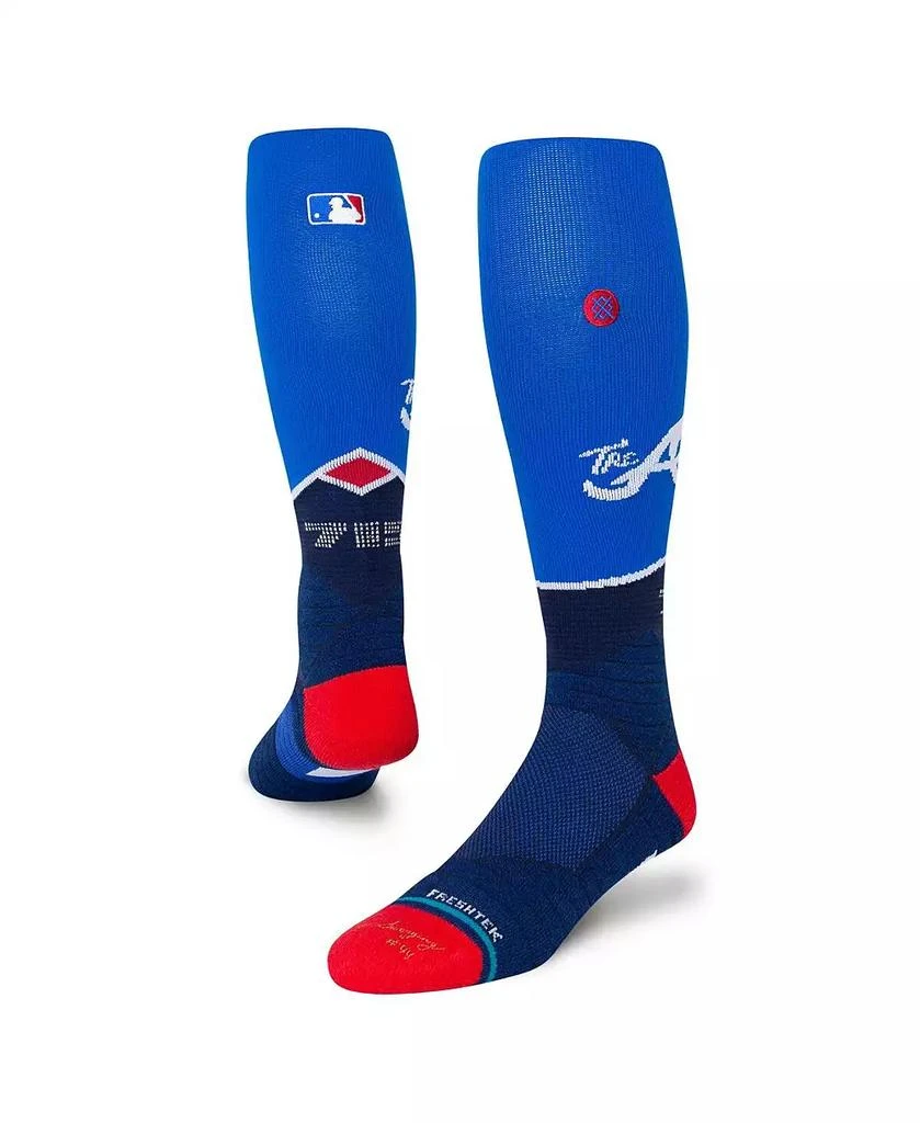 商品Stance|Men's Royal Atlanta Braves 2023 City Connect Over the Calf Socks,价格¥186,第1张图片