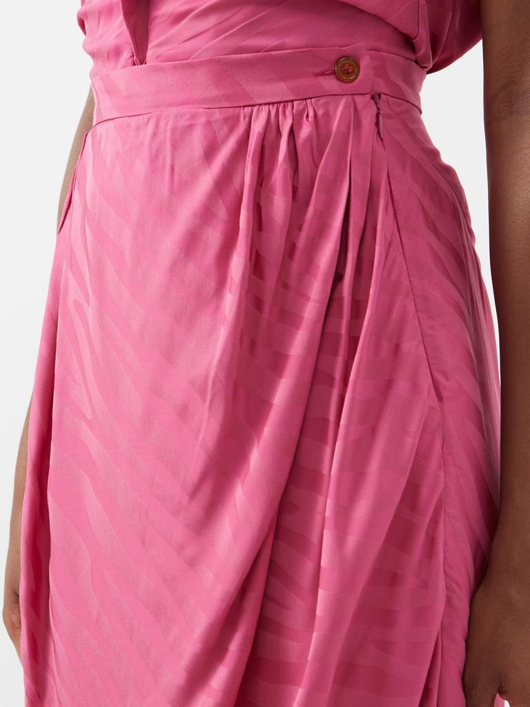 Stripe-jacquard draped skirt商品第4张图片规格展示